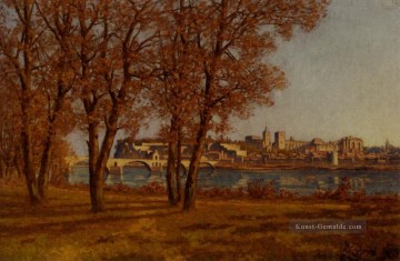  Henri Malerei - Le Chateau Des Papes A Avignon Barbizon Landschaft Henri Joseph Harpignies